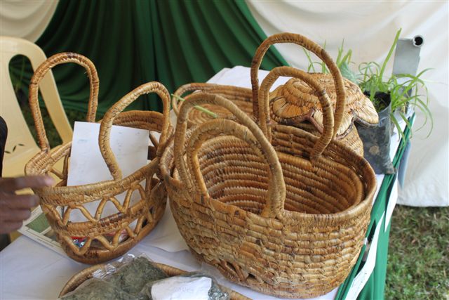 Hand-woven banana fiber baskets